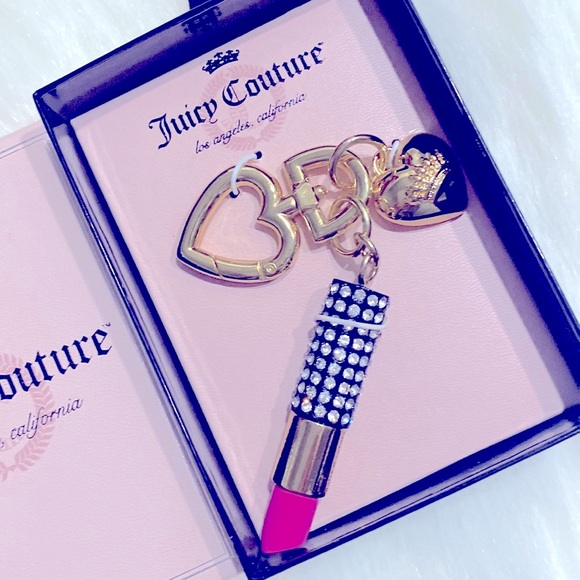 🩷PRICE IS FIRM🩷Juicy Couture Rhinestones Lipstick Key Chain NWT HTF Y2K Vintage - Picture 8 of 8